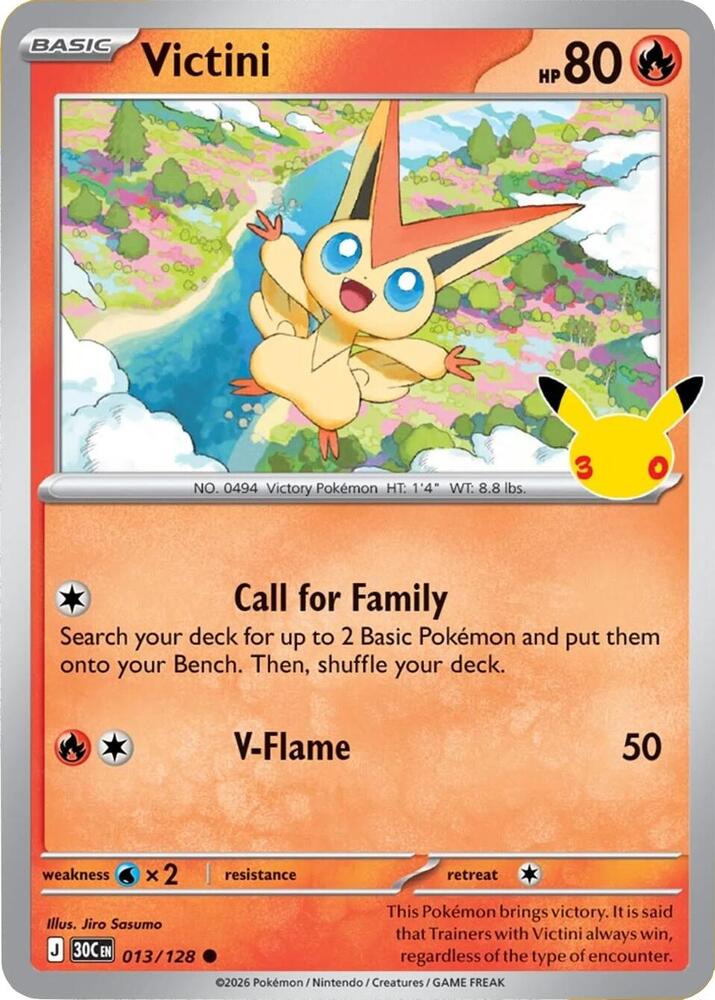 Victini 013/128 30th Celebration Pokémon card