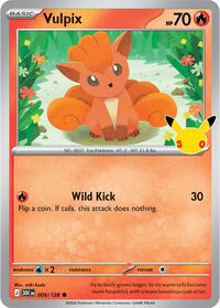 Vulpix 009/128 Common – 30th Celebration Pokémon card
