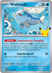 Wishiwashi 022/128 Common – 30th Celebration Pokémon card