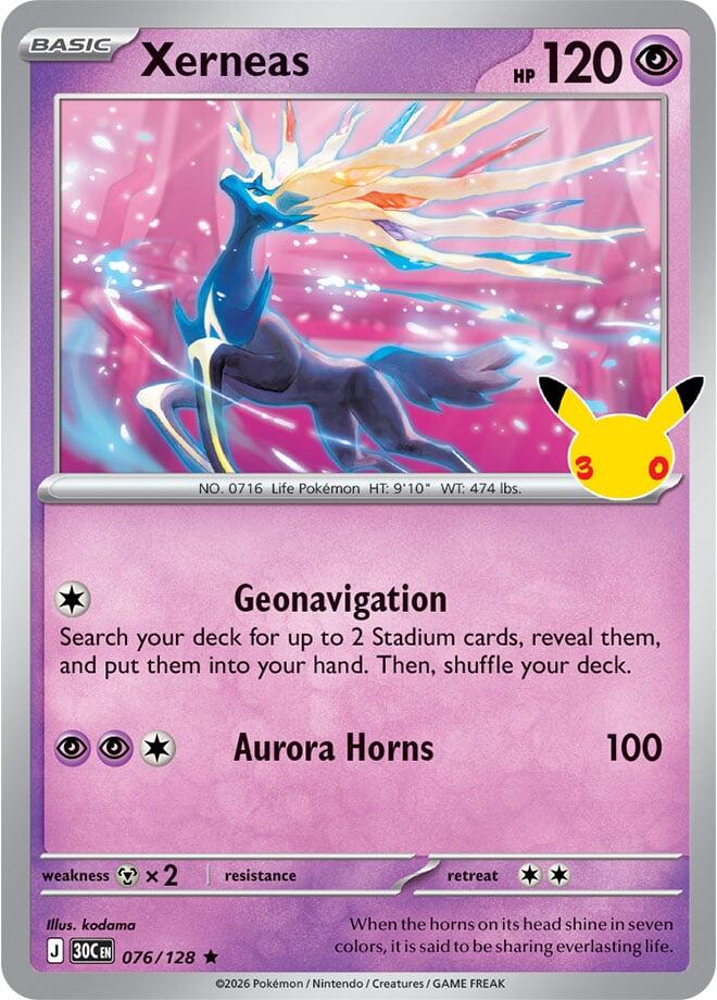 Xerneas 076/128 30th Celebration Pokémon card
