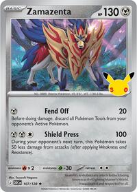 Zamazenta 107/128 Rare – 30th Celebration Pokémon card