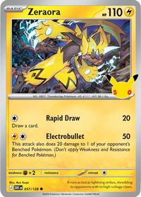 Zeraora 057/128 Common – 30th Celebration Pokémon card