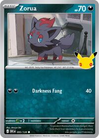 Zorua 095/128 Common – 30th Celebration Pokémon card