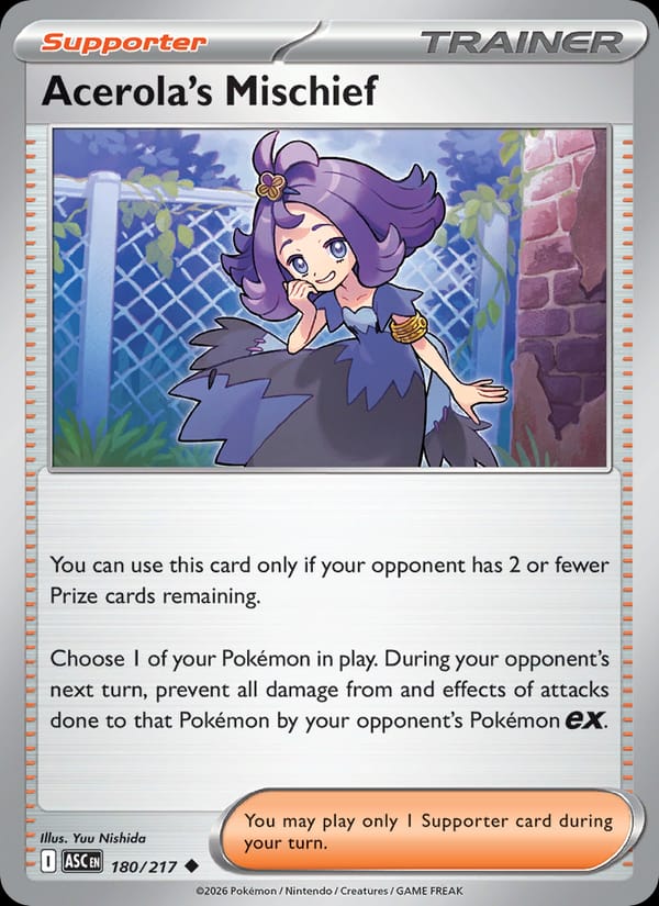 Acerola's Mischief 180/217 Ascended Heroes Pokémon card