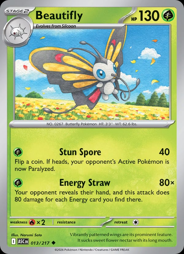 Beautifly 013/217 Ascended Heroes Pokémon card