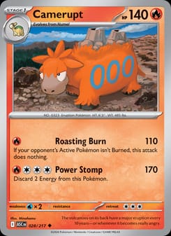 Camerupt 028/217 Uncommon – Ascended Heroes Pokémon card