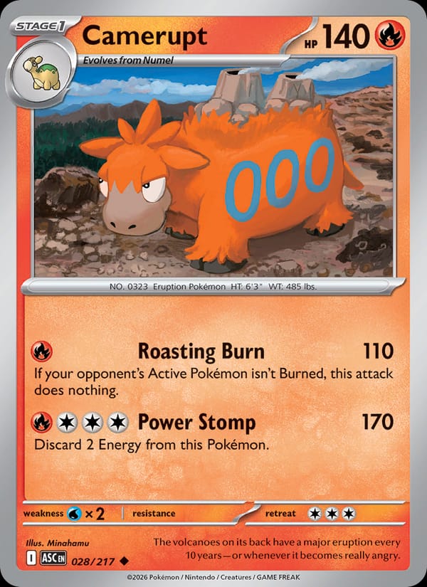 Camerupt 028/217 Ascended Heroes Pokémon card