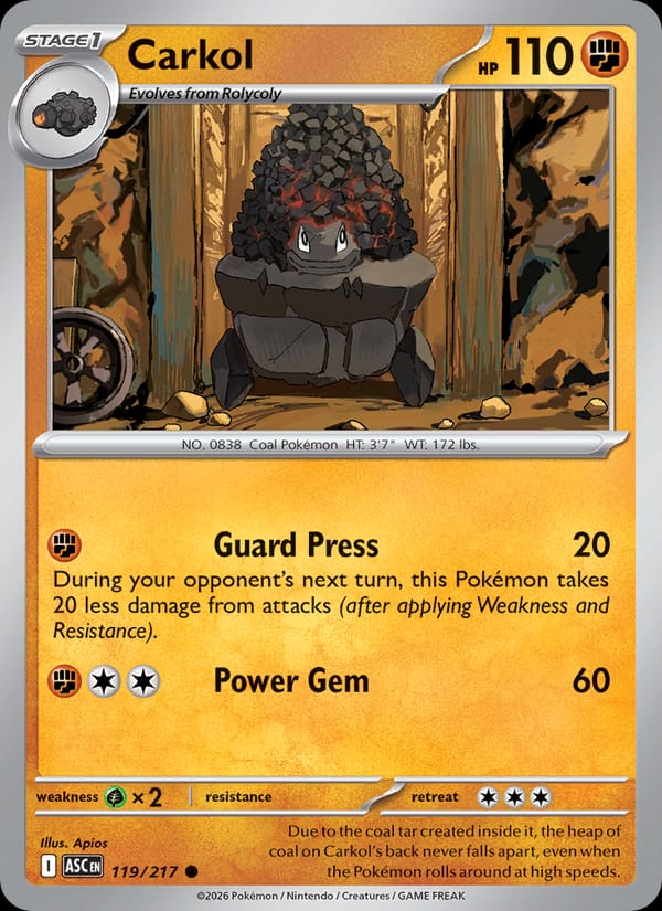 Carkol 119/217 Ascended Heroes Pokémon card