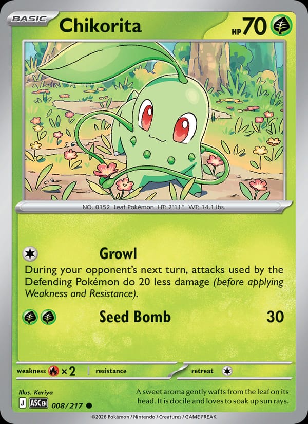 Chikorita 008/217 Ascended Heroes Pokémon card