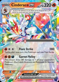 Cinderace ex 038/217 Double Rare – Ascended Heroes Pokémon card