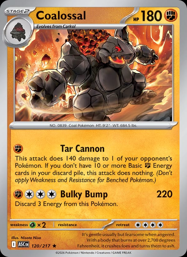 Coalossal 120/217 Ascended Heroes Pokémon card