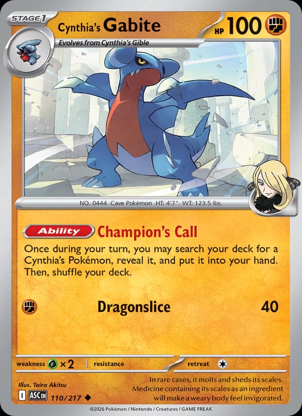 Cynthia's Gabite 110/217 Ascended Heroes Pokémon card
