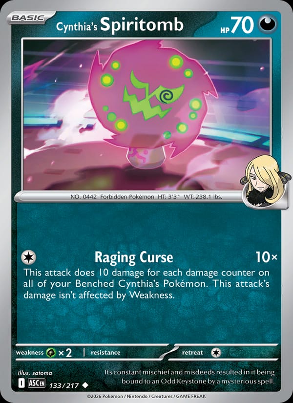 Cynthia's Spiritomb 133/217 Ascended Heroes Pokémon card