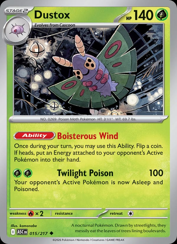 Dustox 015/217 Ascended Heroes Pokémon card