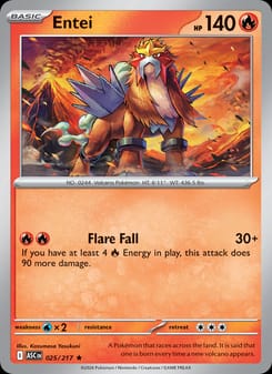 Entei 025/217 Rare – Ascended Heroes Pokémon card