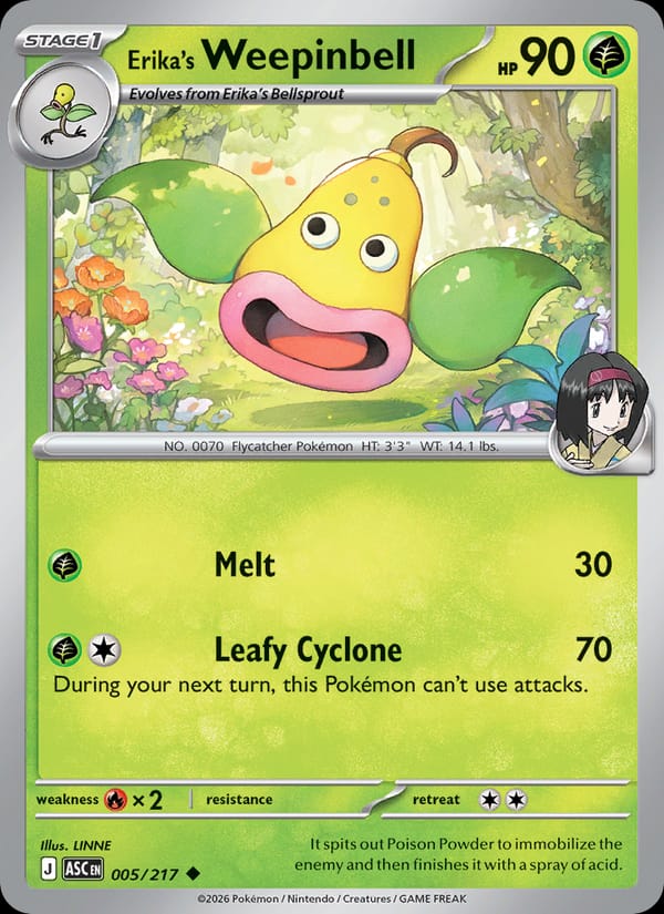 Erika's Weepinbell 005/217 Ascended Heroes Pokémon card