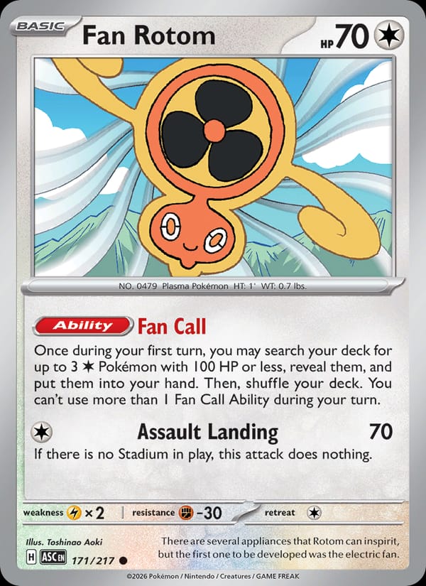 Fan Rotom 171/217 Ascended Heroes Pokémon card