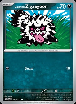 Galarian Zigzagoon 130/217 Common – Ascended Heroes Pokémon card