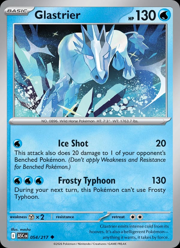 Glastrier 054/217 Ascended Heroes Pokémon card