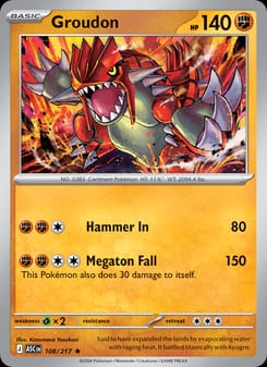 Groudon 108/217 Rare – Ascended Heroes Pokémon card