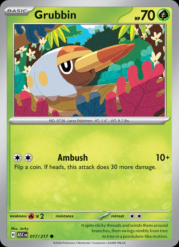 Grubbin 017/217 Ascended Heroes Pokémon card