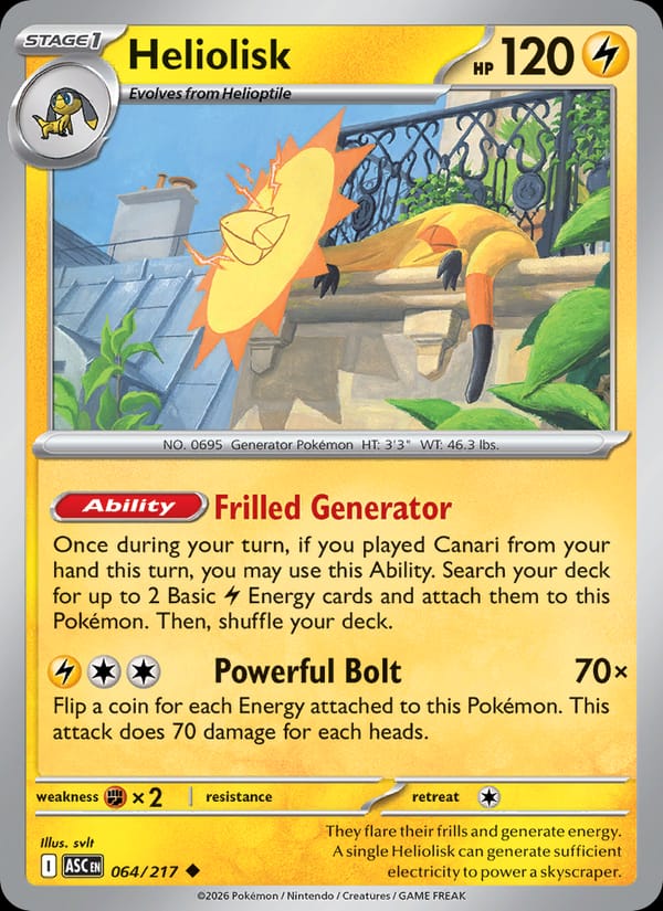 Heliolisk 064/217 Ascended Heroes Pokémon card