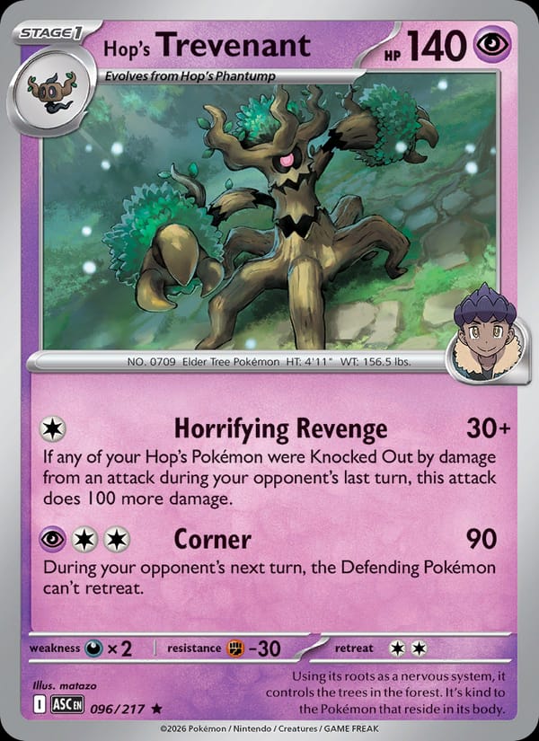 Hop's Trevenant 096/217 Ascended Heroes Pokémon card