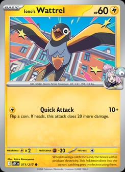 Iono's Wattrel 071/217 Common – Ascended Heroes Pokémon card