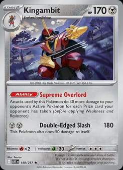Kingambit 148/217 Rare – Ascended Heroes Pokémon card