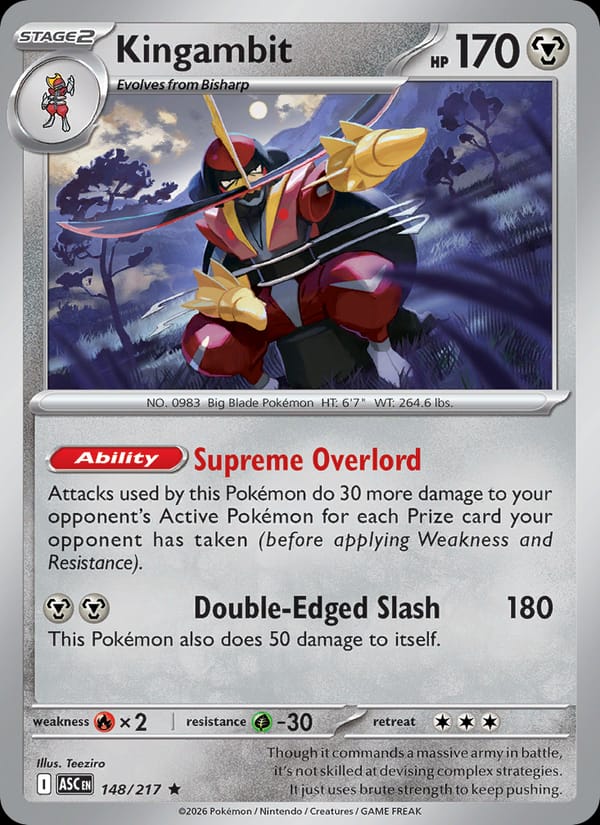 Kingambit 148/217 Ascended Heroes Pokémon card