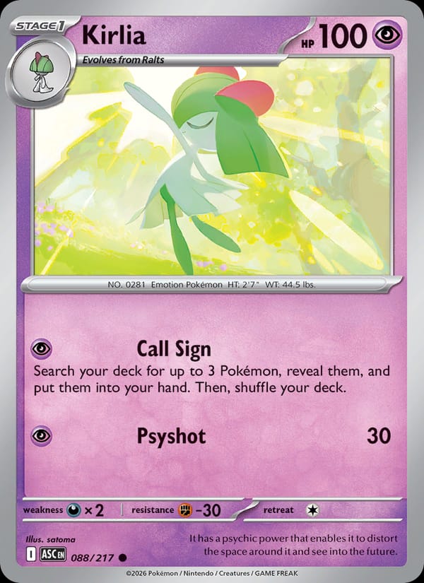 Kirlia 088/217 Ascended Heroes Pokémon card