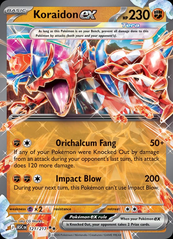 Koraidon ex 121/217 Ascended Heroes Pokémon card