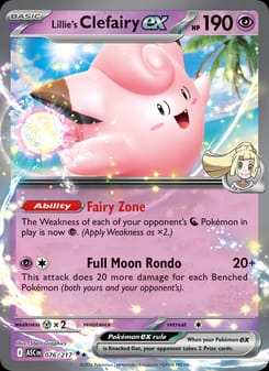 Lillie's Clefairy ex 076/217 Double Rare – Ascended Heroes Pokémon card