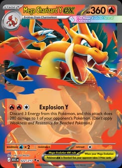 Mega Charizard Y ex 022/217 Double Rare – Ascended Heroes Pokémon card