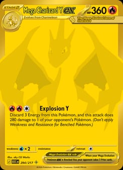 Mega Charizard Y ex 294/217 Mega Hyper Rare – Ascended Heroes Pokémon card