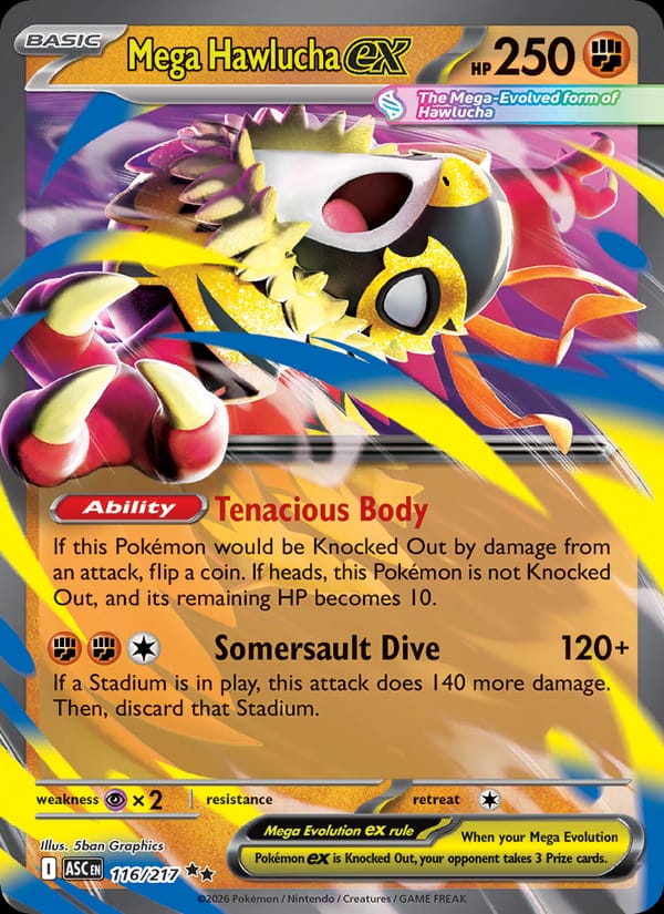 Mega Hawlucha ex 116/217 Ascended Heroes Pokémon card