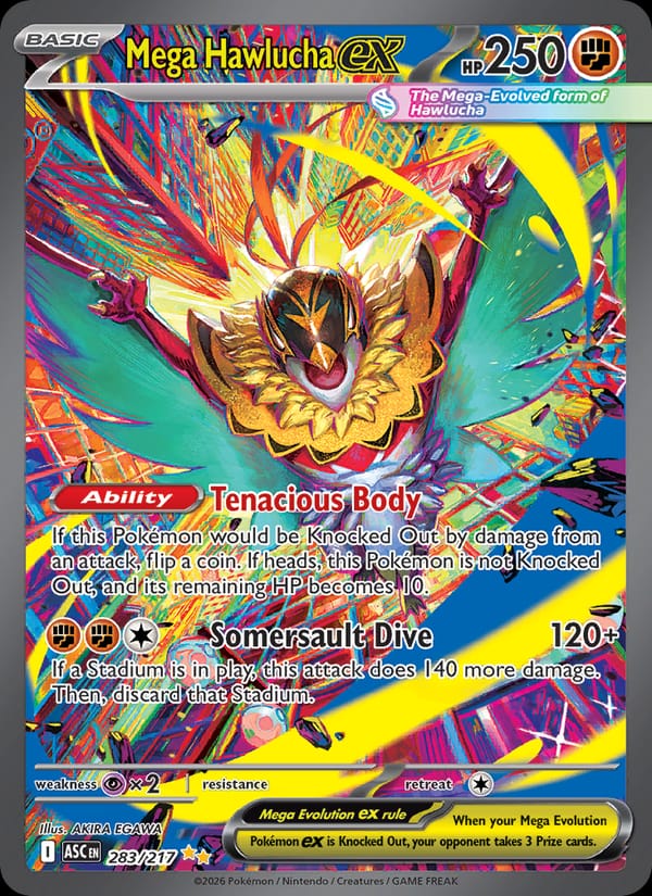 Mega Hawlucha ex 283/217 Ascended Heroes Pokémon card