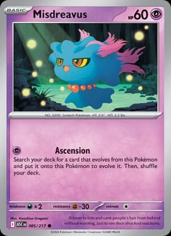 Misdreavus 085/217 Common – Ascended Heroes Pokémon card