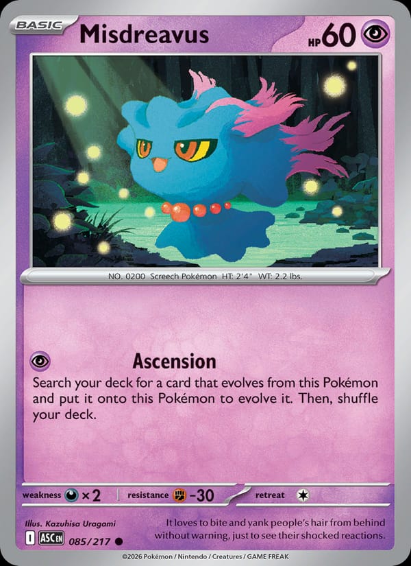 Misdreavus 085/217 Ascended Heroes Pokémon card