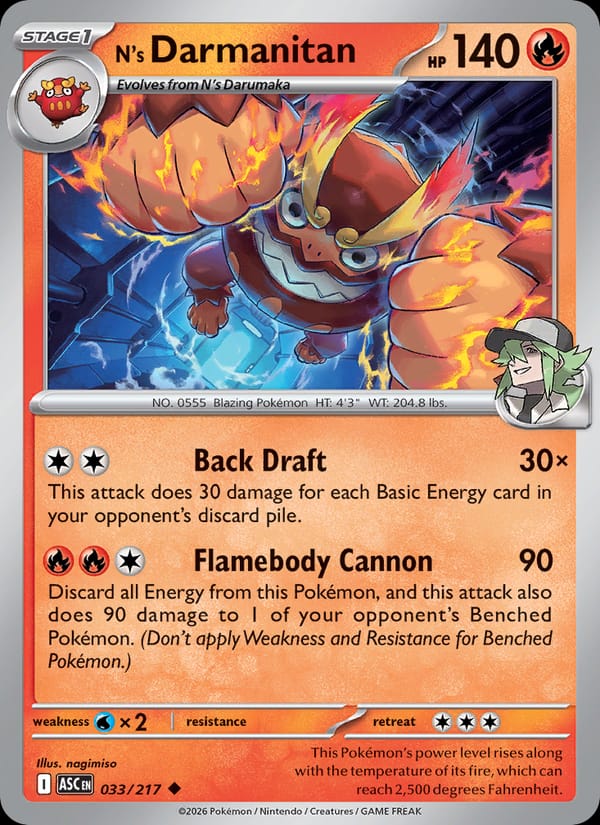 N's Darmanitan 033/217 Ascended Heroes Pokémon card