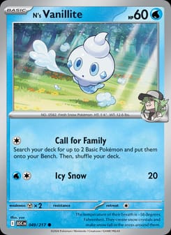 N's Vanillite 049/217 Common – Ascended Heroes Pokémon card