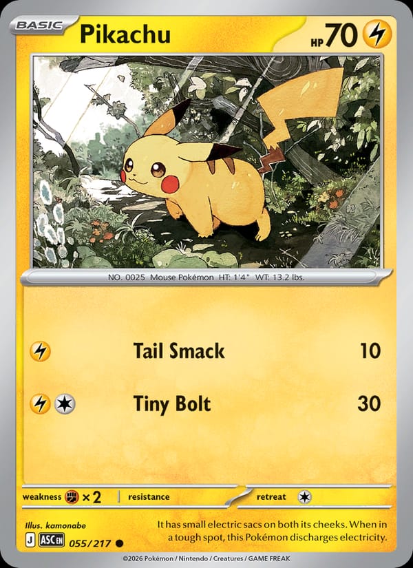 Pikachu 055/217 Ascended Heroes Pokémon card