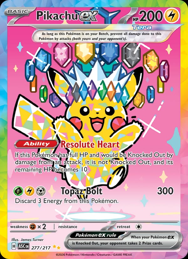 Pikachu ex 277/217 Ascended Heroes Pokémon card