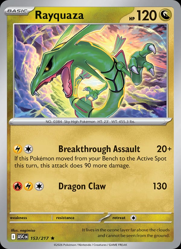Rayquaza 153/217 Ascended Heroes Pokémon card