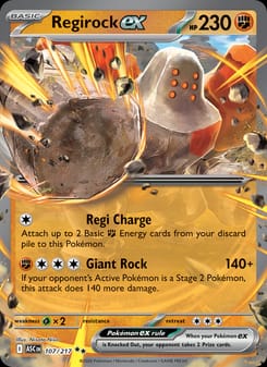 Regirock ex 107/217 Double Rare – Ascended Heroes Pokémon card