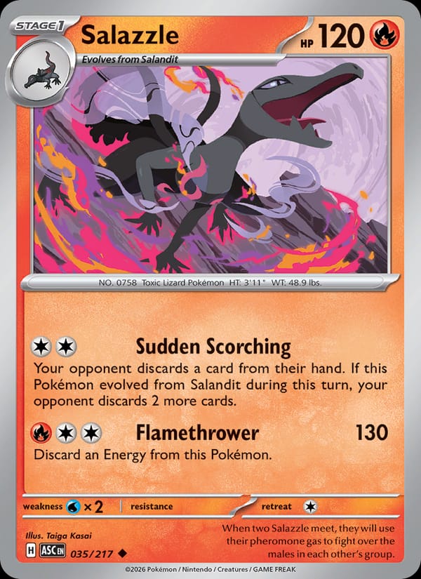 Salazzle 035/217 Ascended Heroes Pokémon card