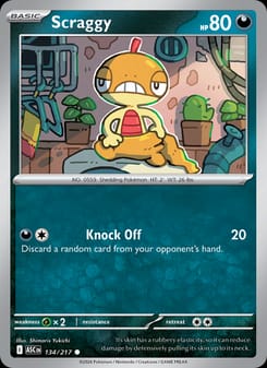 Scraggy 134/217 Common – Ascended Heroes Pokémon card