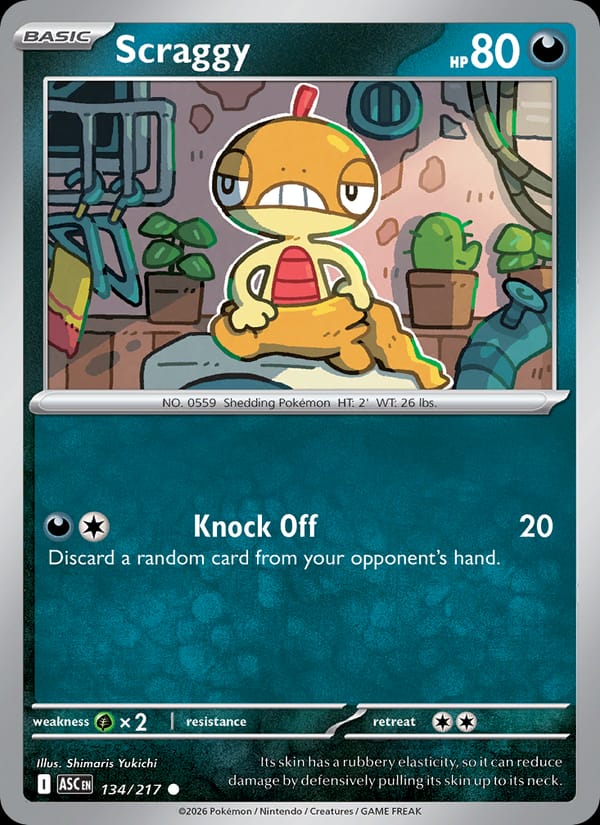 Scraggy 134/217 Ascended Heroes Pokémon card