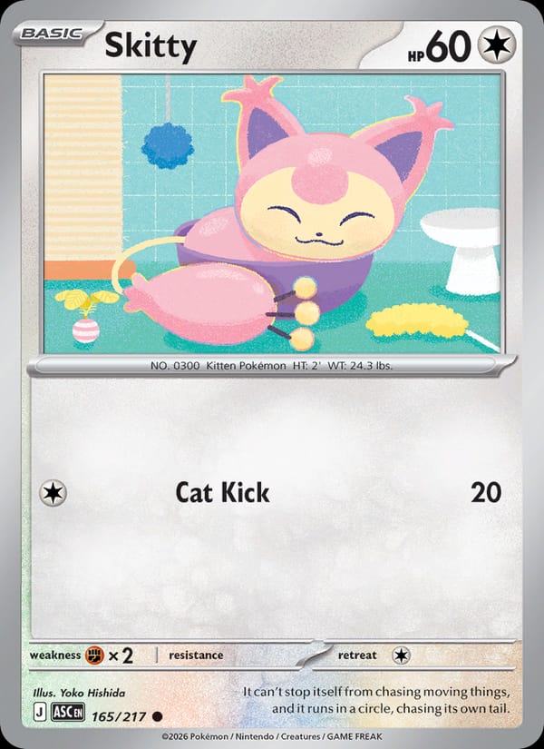 Skitty 165/217 Ascended Heroes Pokémon card