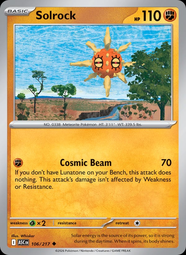 Solrock 106/217 Ascended Heroes Pokémon card